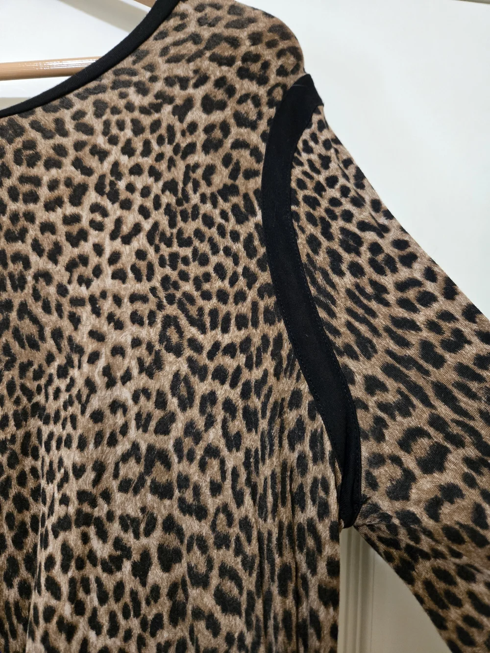 Michael Kors Leopard Print Top in Black and Brown